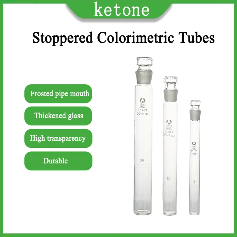 Transparent Colorimetric Tube with Stopper and Grinding Mouth NANO