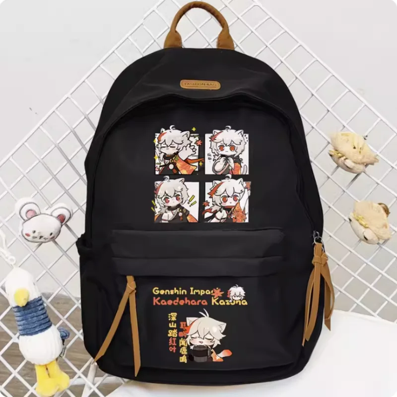 Anime Genshin Impact Kaedehara Kazuha Cartoon Bag Women Man Fashion Leisure Teenagers Student Backpack Handbag B082