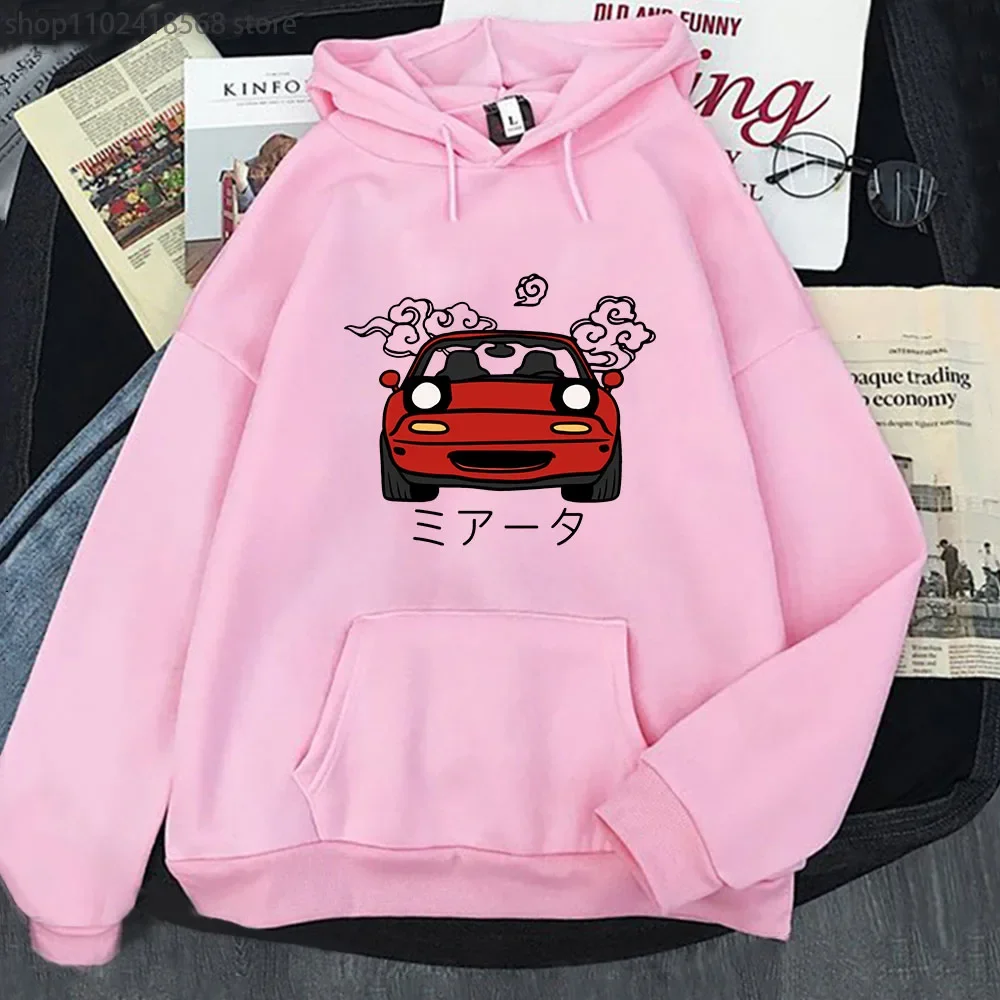 Anime Initial D Hoodie JDM Japanese Automotive Miata MX5 Printed Sweatshirts Women Crewneck Hoody Men Long Sleeve Pullover Tops