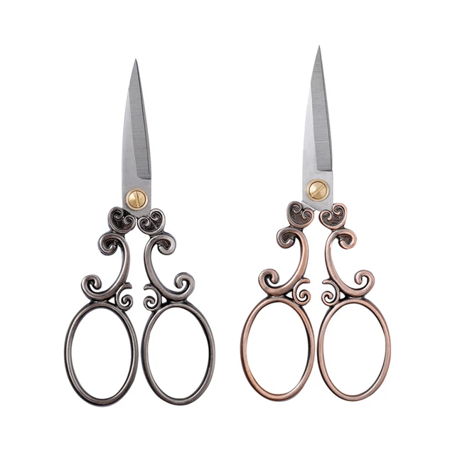 2Pcs European Stainless Steel Tailor's Scissors Sewing And Vintage