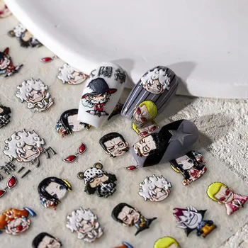 1 Piece 5D One Piece Nail Sticker Detective Conan Naruto Self-Adhesive Nail Art Accessory Luffy Zoro Naruto Nail Decoration 1