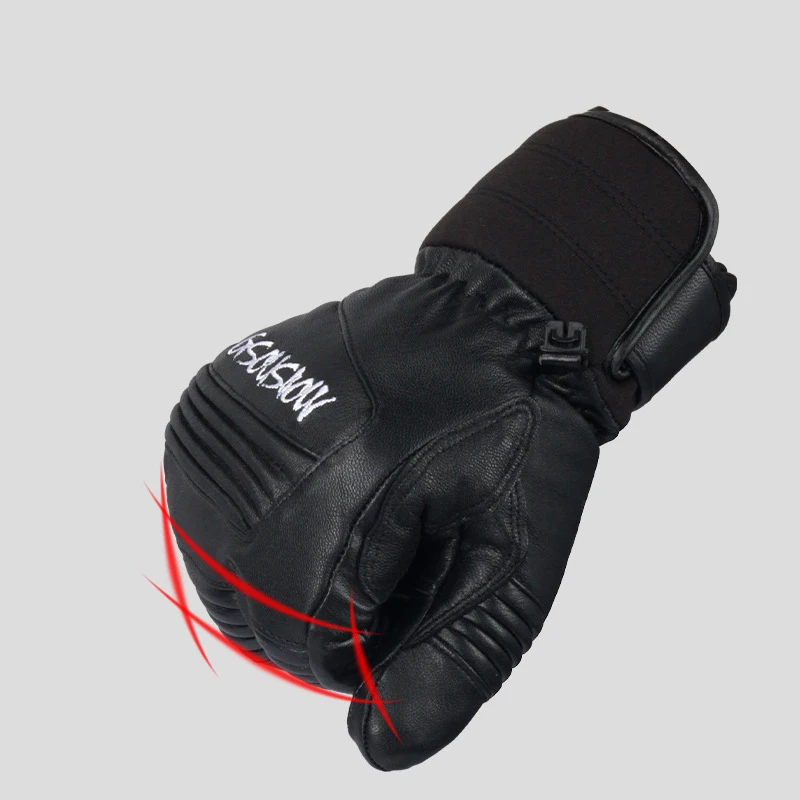 New Snowboard Inner Five-finger Gloves Ski Gloves Men Women Thick Waterproof Warm Warm Plus Velvet Waterproof Windproof Gloves 5