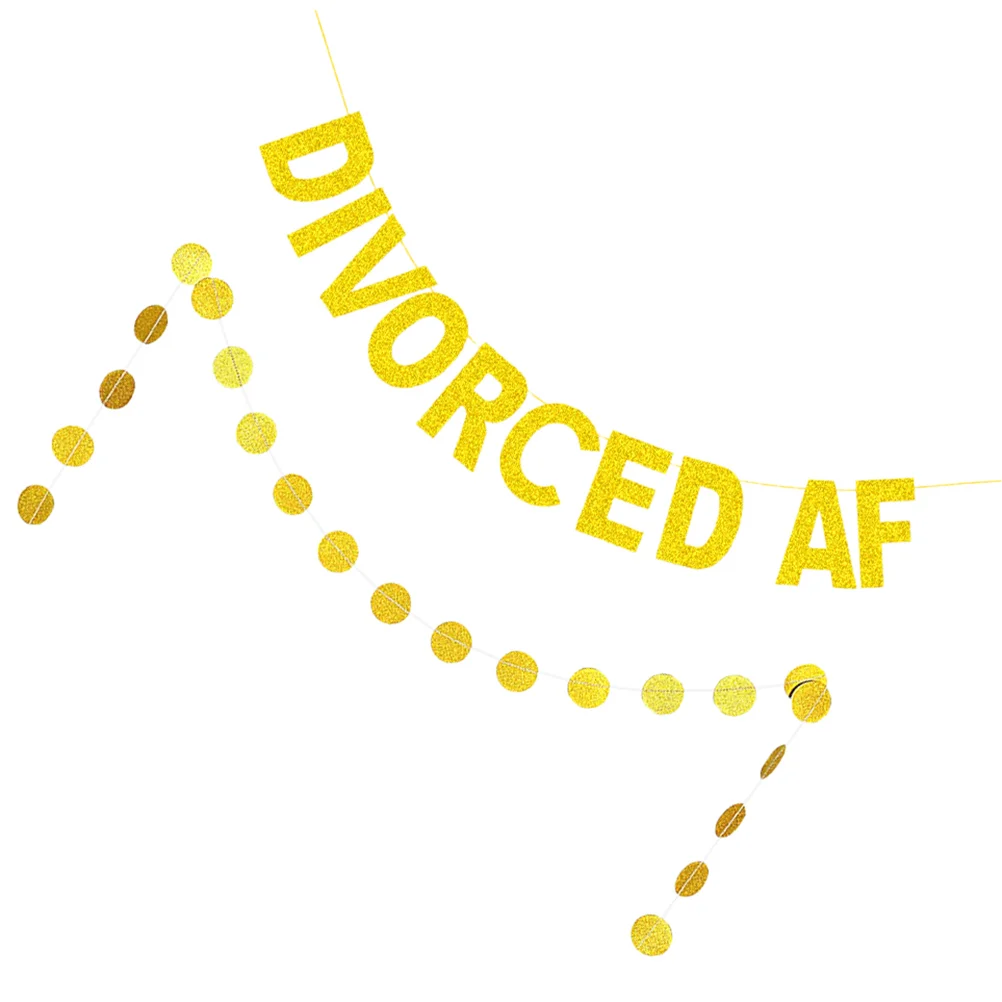 DIVORCED AF 파티 엠블럼, 반짝이는 배너, 골든