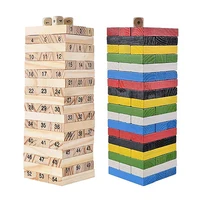 Solid Wood Puzzle Stacked High Stack Tower Drawing Block Children'S Parent-Child Interactive Board Game 1