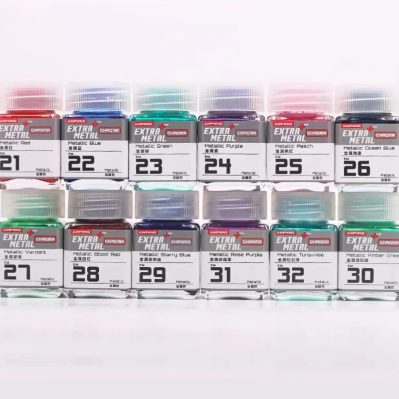 18ml 슈퍼 메탈 컬러 시리즈 모델 페인트 아트 핸드 캐릭터 모델 컬러 효과 페인팅 장 아크릴 안료 JUMPWIND