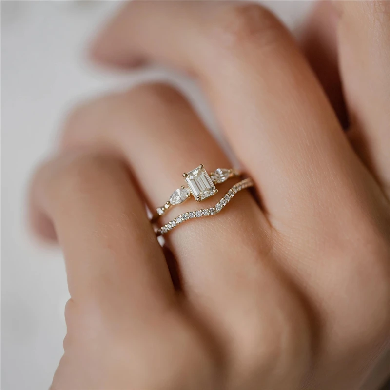 925 Sterling Silver Fashion Mini Zircon Engagement Ring Women Gold Color Fine Jewelry Gift Cannner silver rings silver ring wedding rings gold plated silver ring