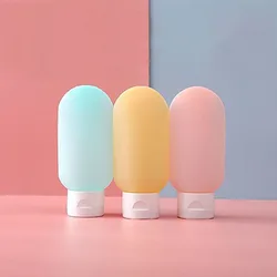 Portable Refillable Silicone Travel Bottles Set - 3 Pack (60ml, 100ml) (60ml Light colorful)