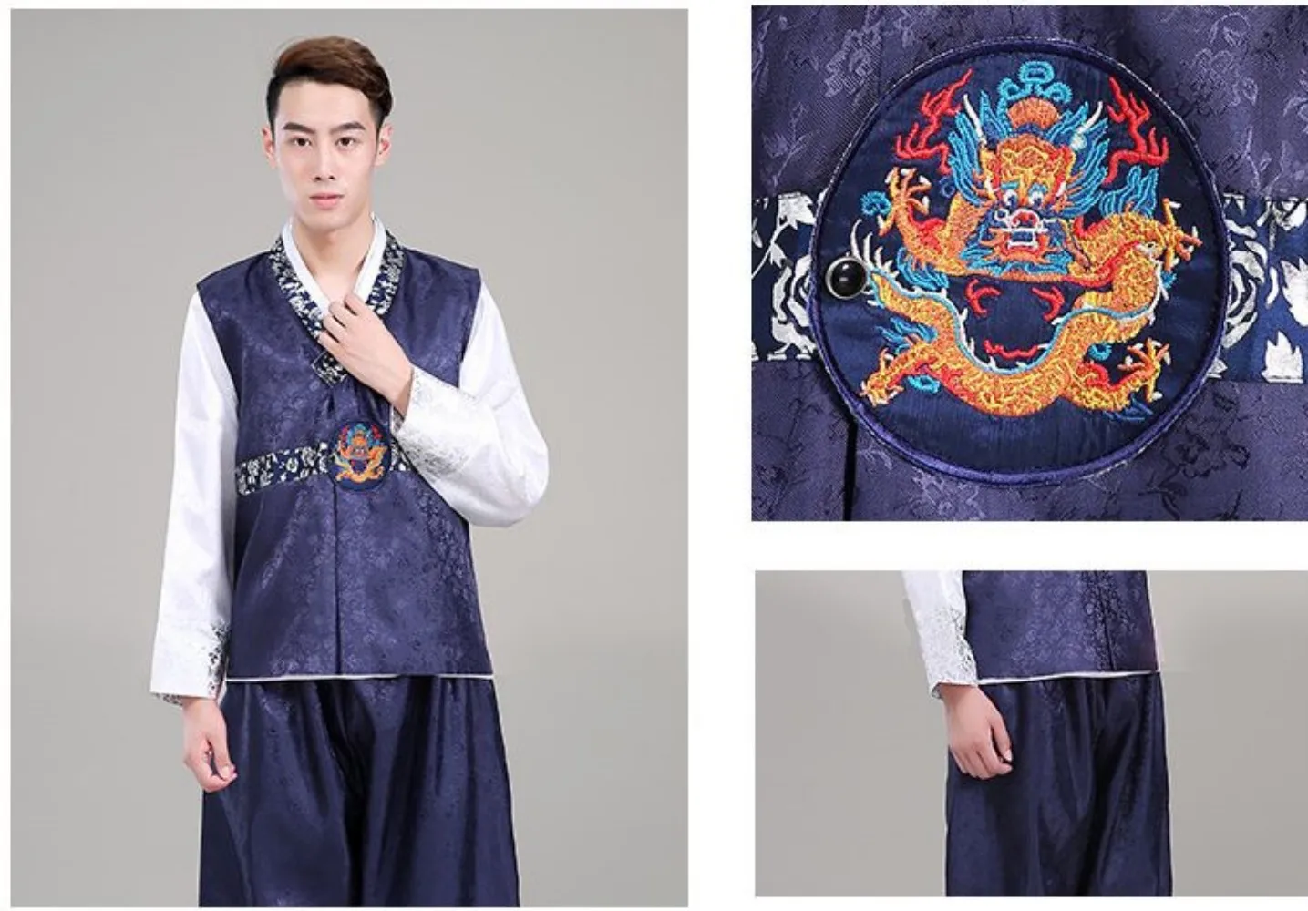 

Мужские костюмы Hanbok для корейских народных танцев, традиционные корейские костюмы для выступлений