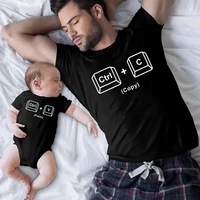 New Copy Paste Family Matching Shirts Look Father and Baby Tshirts Ctrl C Ctrl V Print Daddy Daughter Outfits Father's Day Gifts 1