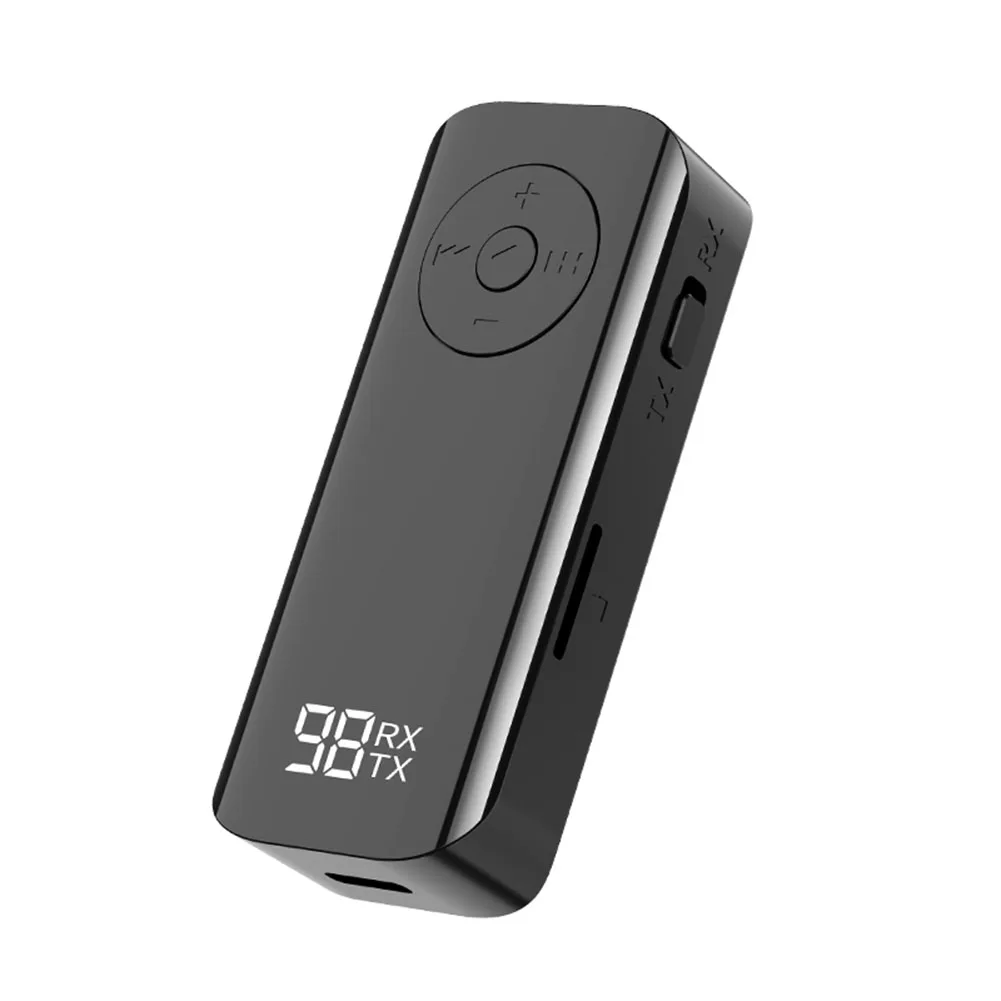 Bluetooth-compatible 5.3 Receiver Wireless 3.5mm AUX Adapter with LED Battery Display for Home Stereo/Wired Headphones/Speaker