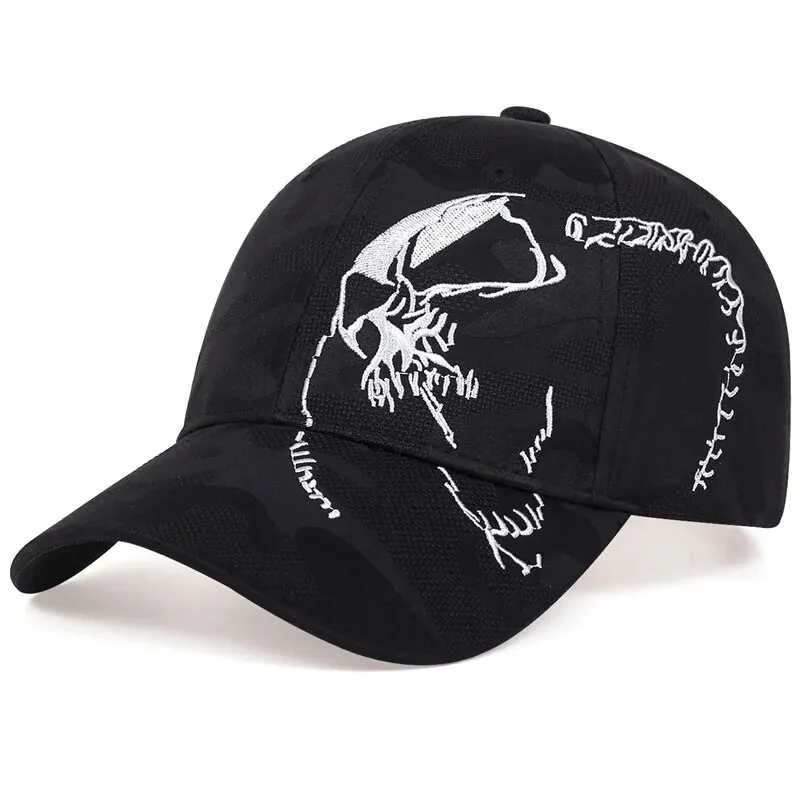Baseball Caps Sun Hats Side Skull Pattern Embroidery Adjustable Casual Hats Spring and Autumn Outdoor