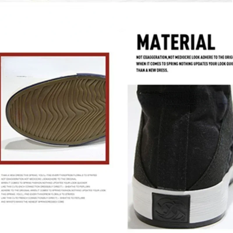 New 2025 High Top Men Shoes Flats Slip On Casual Shoes Male Canvas Shoes Plimsolls Espadrilles Man Trainers Zapatillas Hombre 5