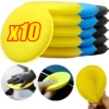 10Pcs Round Car Waxing Polish Wax Foam Sponge High Density Applicator Pads Cleaning Sponge Auto Detail Washing Car Cleaning Tool 1