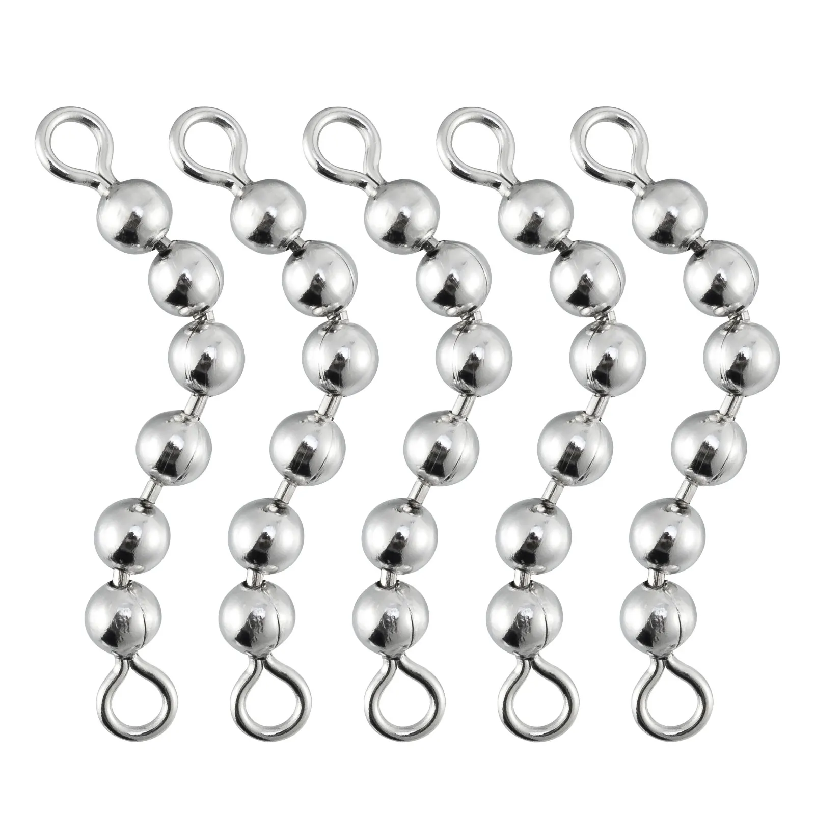 20pcs Fishing Swivels Bearing Rolling Bead Chain For Trolling Rig