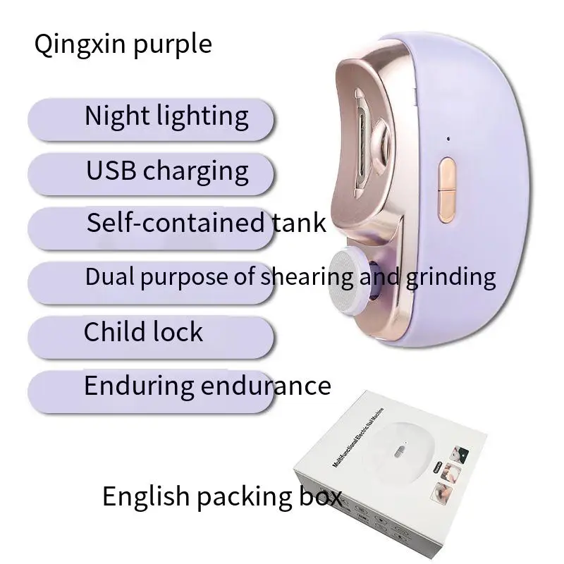 Electric Automatic Nail Clipper with Light Rechargeable Fingernail Trimmer Nail Clipper for Smooth and Safe Manicures