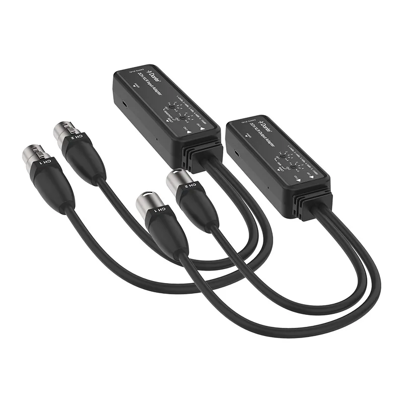 Dante 2 Channels Balanced Unbalanced XLR Analog Audio Extender over cat6 cable up to 100m 328ft support POE audio extender