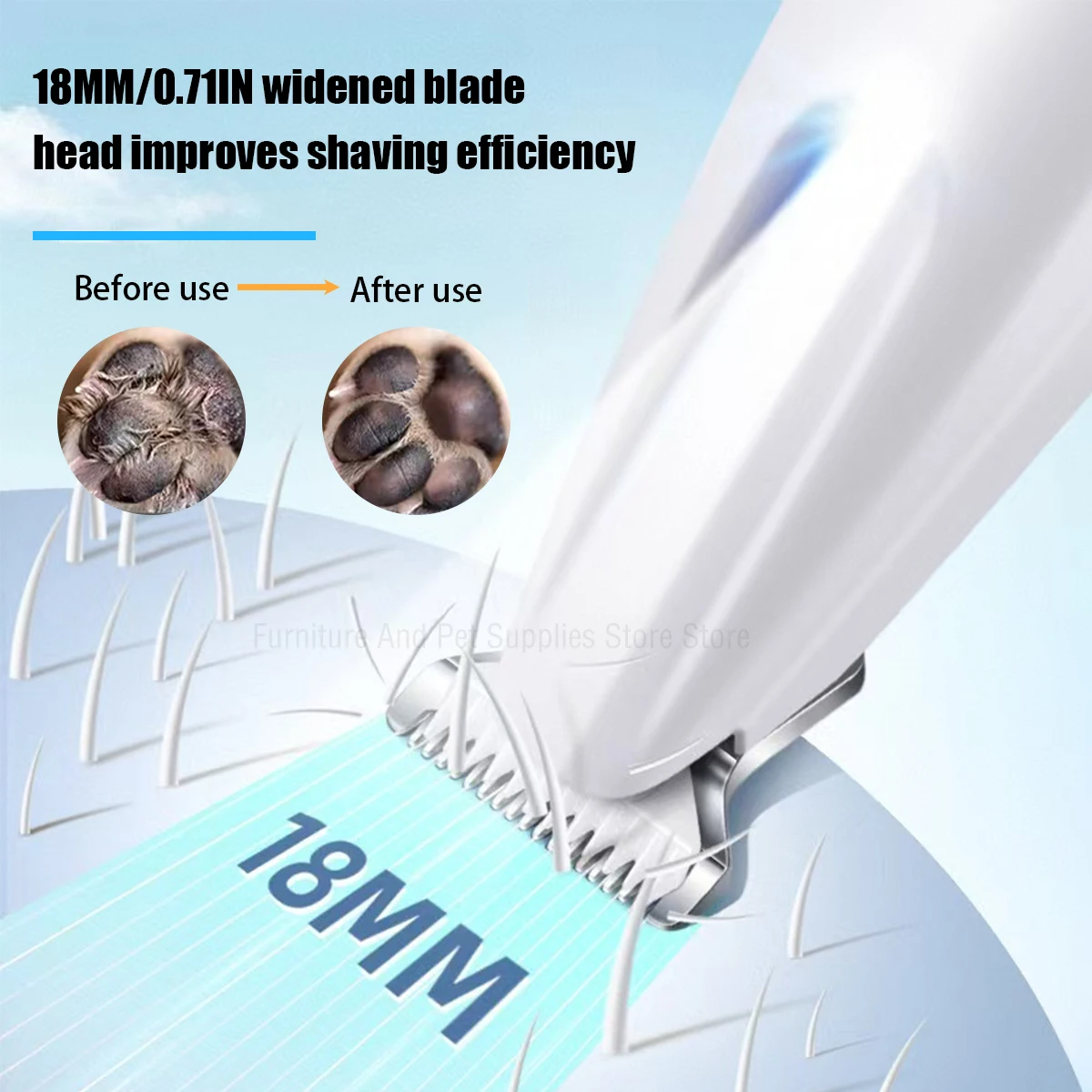 Waterproof Dog Paw Trimmer with LED Light & Display – Pet Hair Clippers for Grooming 2