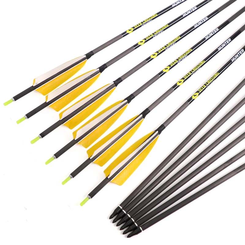 6-12pc Archery Pure Carbon Arrows 4