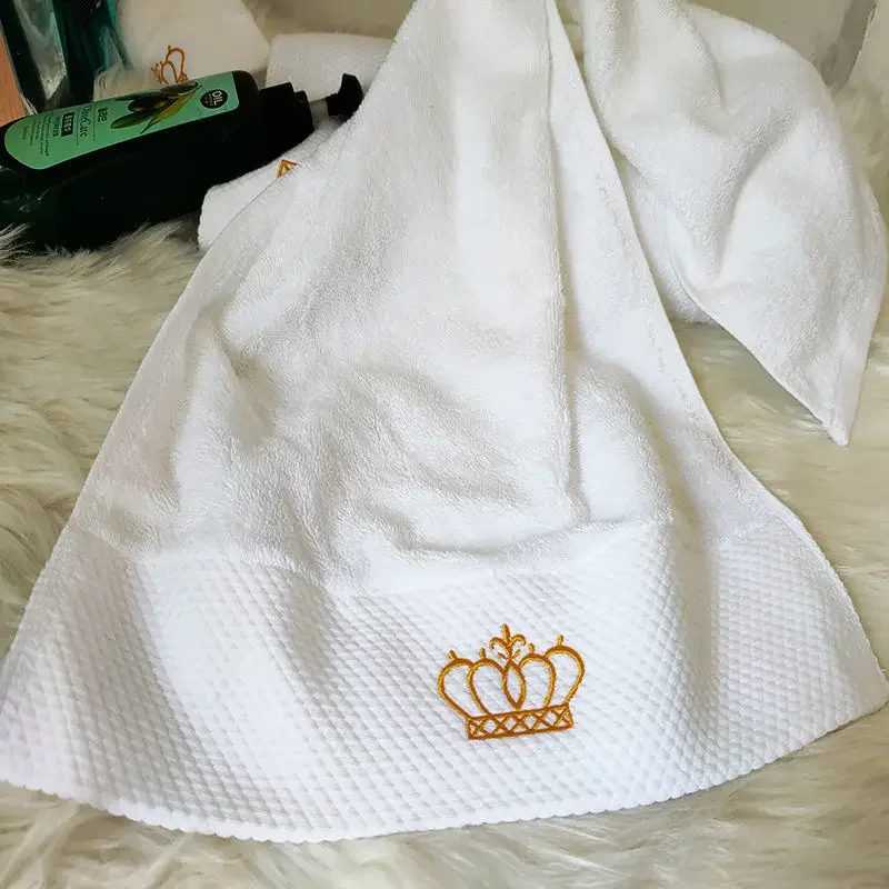 

Embroidered Crown White bath towel Hotel Towels Quality Towel Set Washcloths towels bathroom large Face Towel Bath