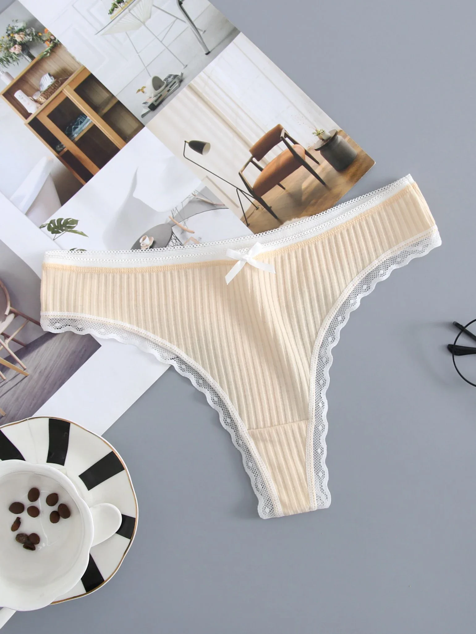 5 قطع سراويل داخلية قطنية للنساء، ملابس داخلية مثي...