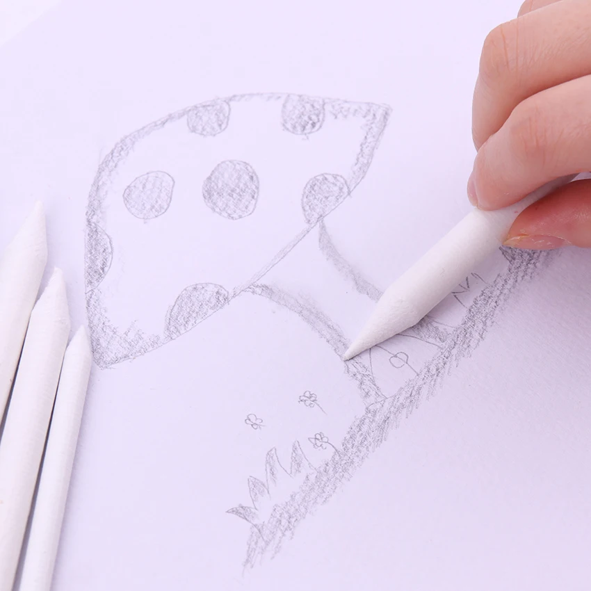 Sketch Drawing Tools 3/6Pcs Double Head Durable Blending Stumps Art Sketch White Drawing Tools Smudge Paper Pencil School Stationery Supplies