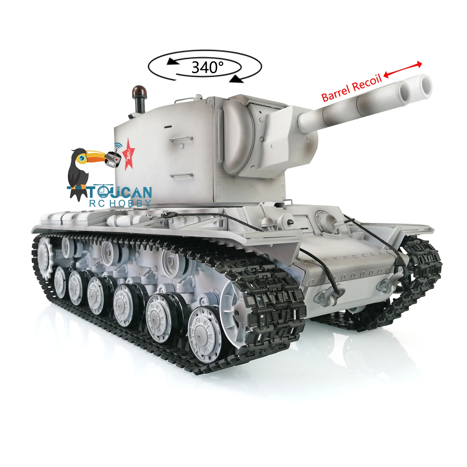 HENG LONG 1/16 7.0 Upgraded Soviet KV-2 RTR RC Tank Gigant 3949 360° Turret Gearbox Tracks Remote Control Toys Car TH20015-SMT4 5