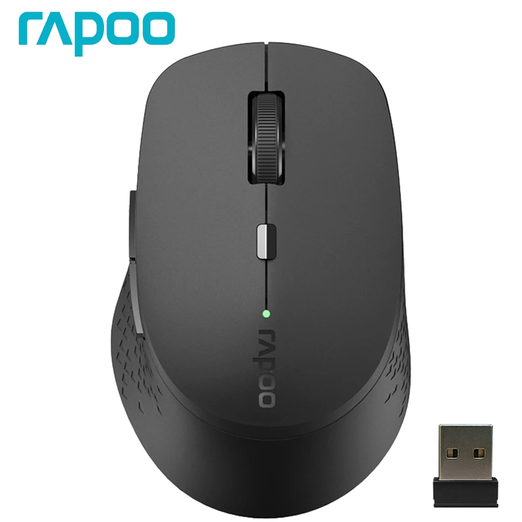 Mouse Ergonômico Silencioso Multi-modo 2.4g Bluetooth 4.0 5.0 2400dpi Apto para Computador pc Laptop Rapoo-m300g