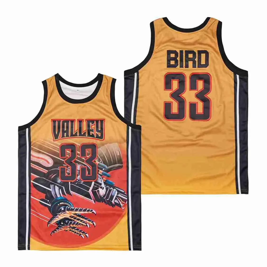 thumbnail image 1 of Camisetas de baloncesto VALLEY ALTERNATE HIGH SCHOOL 33 BIRD Jersey Costura Bordado Ropa deportiva al aire libre de alta calidad Azul negro 2024, 1 of 5