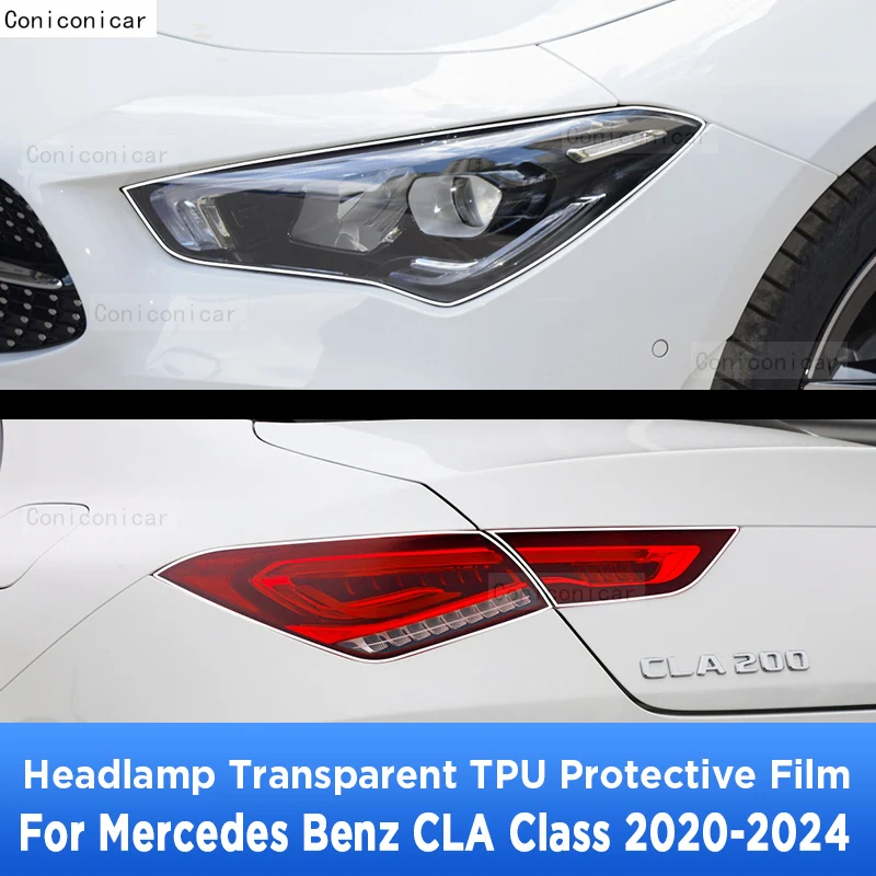 

Для Mercedes Benz CLA Class 2020-2024 Автомобильная внешняя фара Защита от царапин передняя лампа прозрачная наклейка