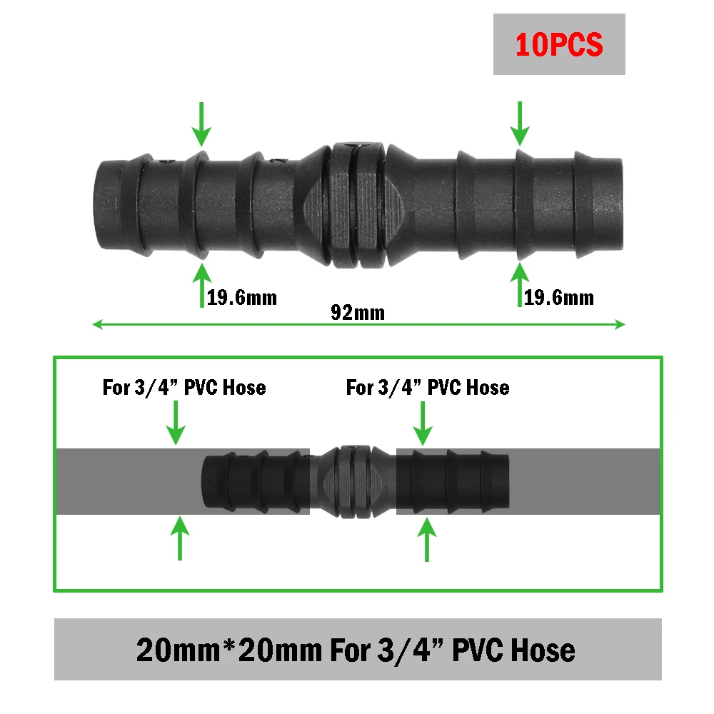 10PCS 16mm Barbed Elbow 90 Degree Connector for Micro Irrigation 1/2'' PE Pipe Tubing Hose Drip Fitting Garden Watering 