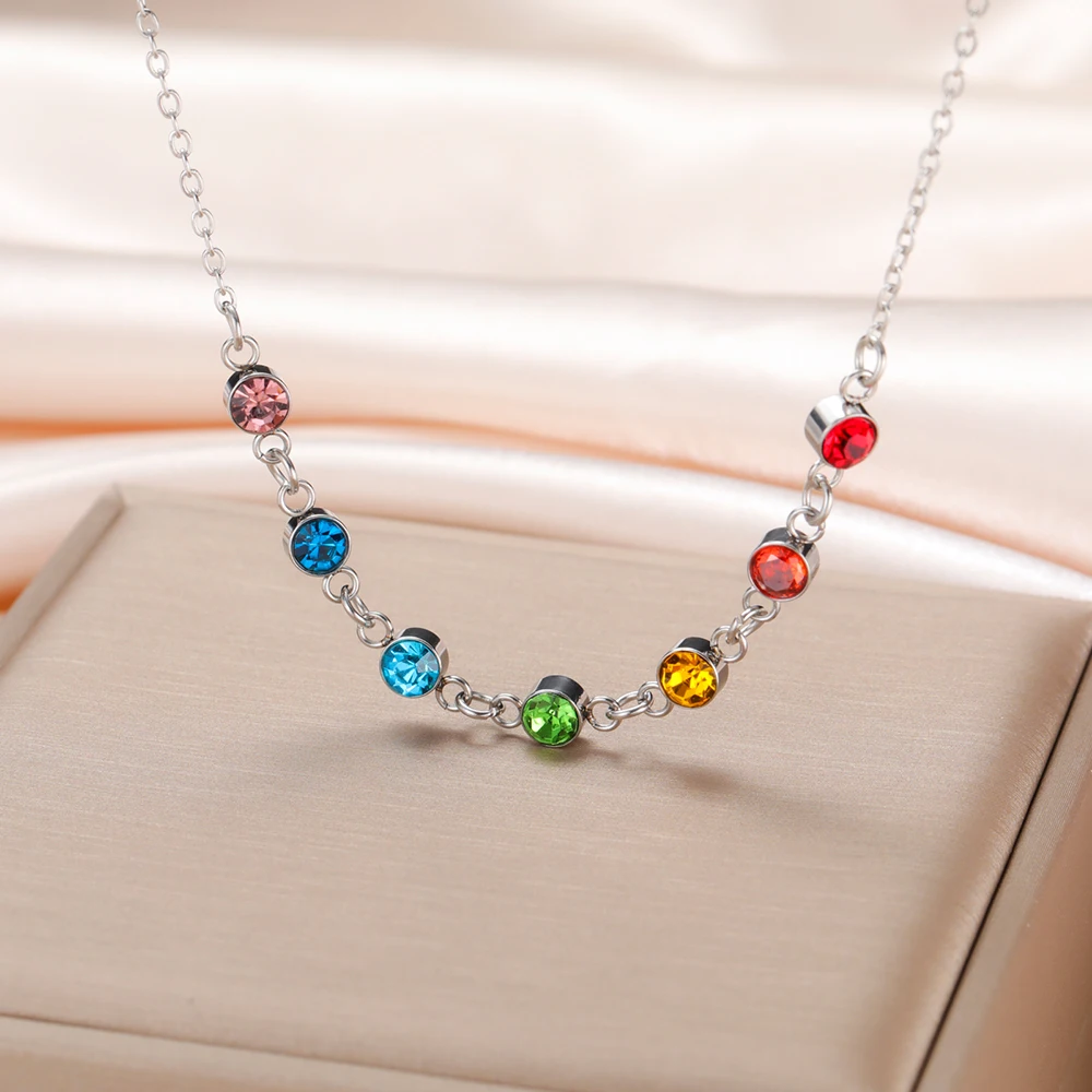 Dawapara Regenbogen Sieben Chakren Kristall Heilung Halskette Chakra Schutz Kristalle Halsband Spirale Charm Edelstahl Schmuck – Detail 22