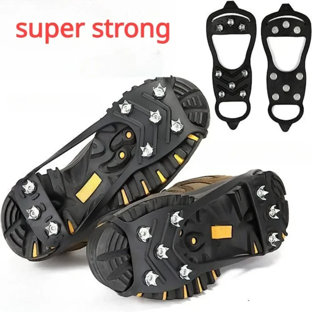 Professional Climbing Crampons 1 Pair 8 Studs Anti-Skid Ice Snow Walking Shoes Spike Grip Winter Outdoor Equipment Camping Gear climbing crampons ice gripper spike