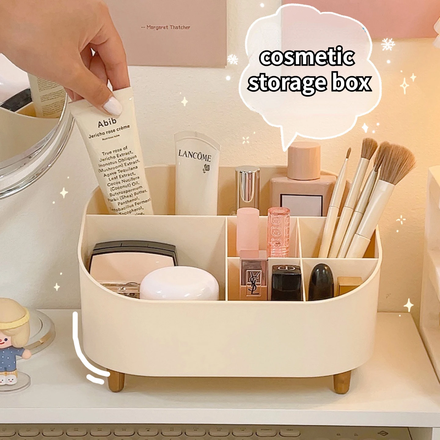 Makeup Organizer Dust-proof Convenient Cosmetic Makeup Organizer with  Drawers Pp