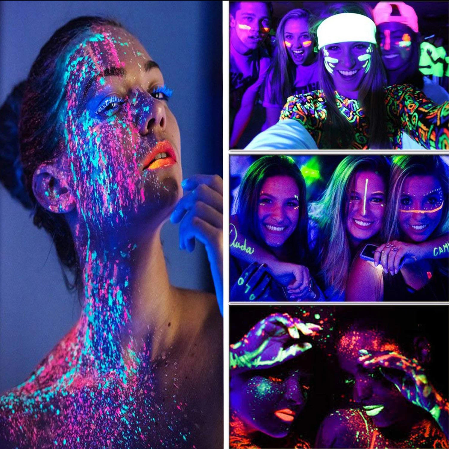 Face & Body Paint UV Blacklight Neon Fluorescent Glow Paint Water Based  Makeup Painting Pigment Hypoallergenic Safe for Children - AliExpress