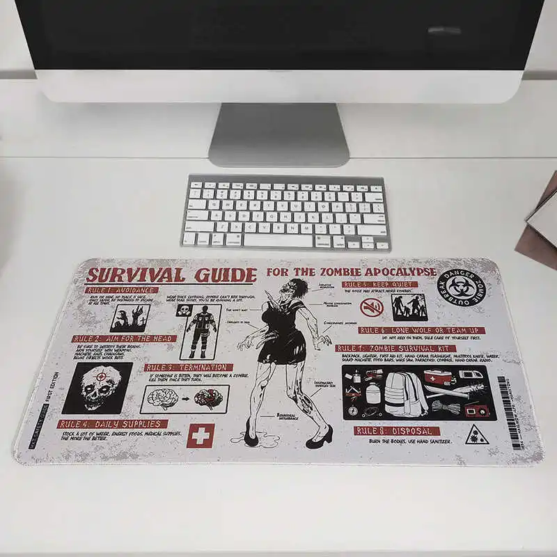 고스 오리지널 좀비 마우스 패드 대형 PC 게임용 다크 데코레이션 데스크 매트 XXL 노트북 키보드 게이머 액세서리 사무실 장비