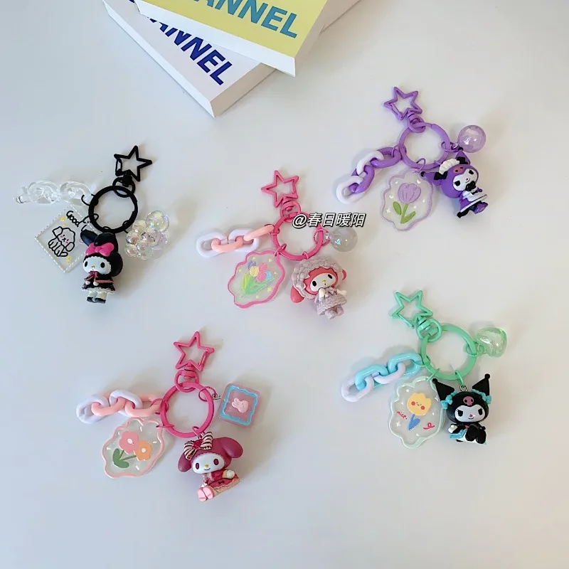 

Kawaii Sanrio анимационный периферический мультфильм ins стиль Kuromi My melody брелок сумка милые аксессуары персонализированный трендовый кулон