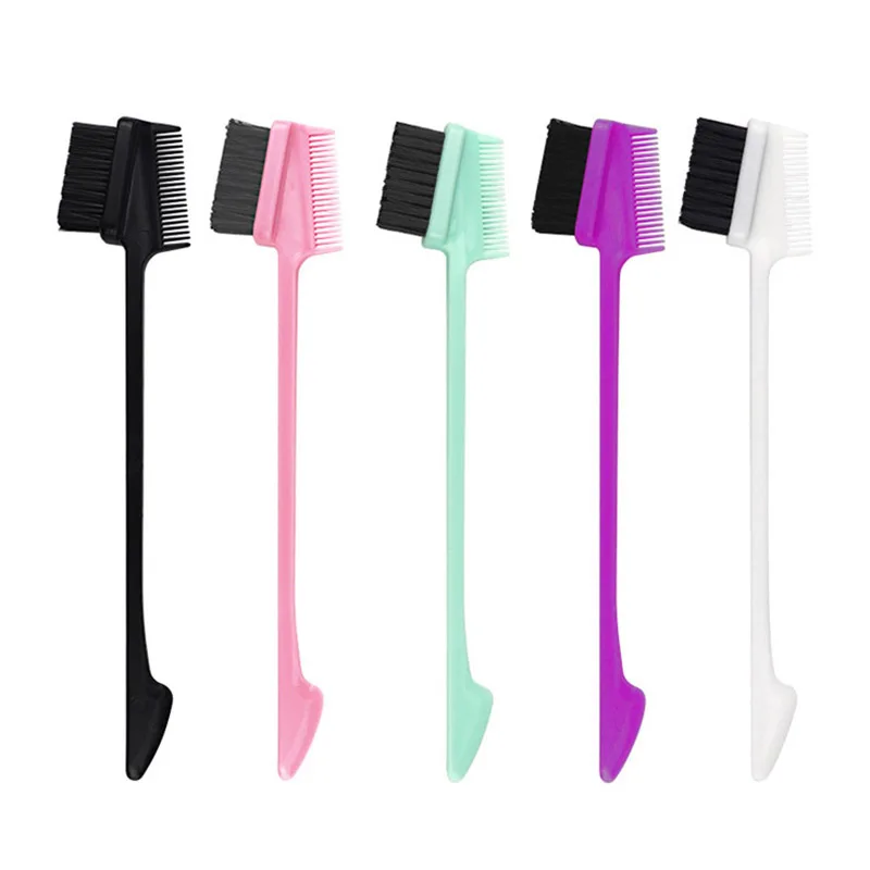 1pc double-sided edge comb control hair brush salon professional accessories 2-in-1 hair styling tool Special for real wigs