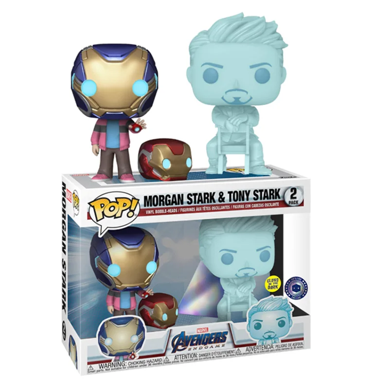 Funko Pop Moveis Endgame Morgan Stark E Tony Stark Confezione Da 2 Action Figure In Vinile Giocattoli Bambole Regali Per Bambini