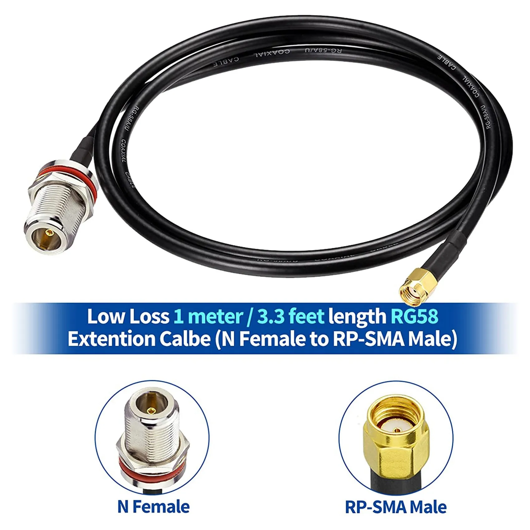 Durable 868 MHz LoRa Antenna 3DBi 1M with N Connector for RAK Nebra Bobcat