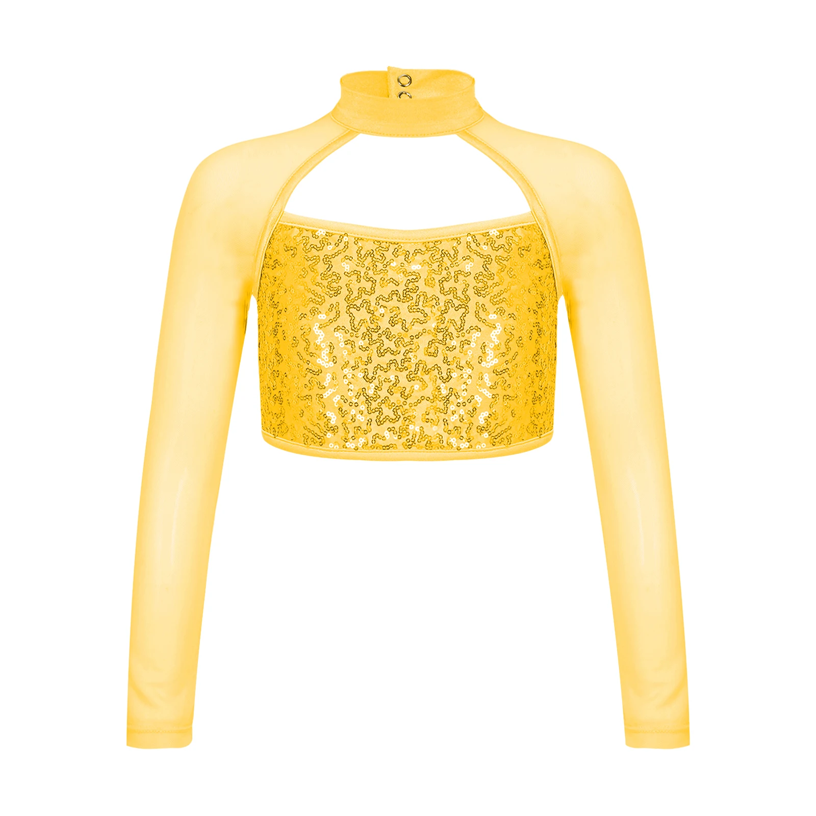 gold sequin dance top