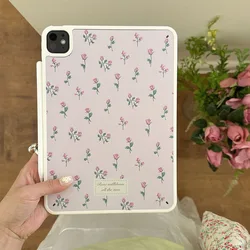 Pink Floral iPad Protective Case Cover - Pro12.9 2021 2022 (Rose)