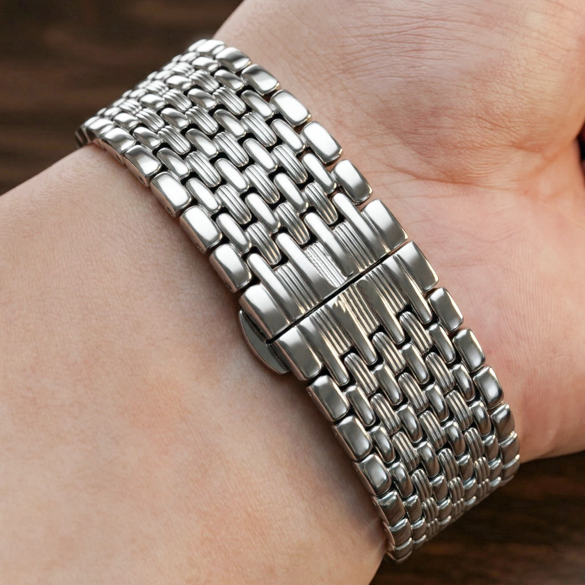 Silver Stainless Steel Watch Bracelet - Elegant Wrist Strap