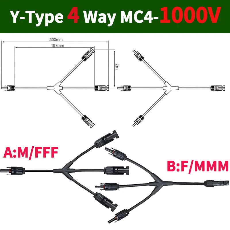 Cabo Adaptador, PV Plug, Y Branch, M,