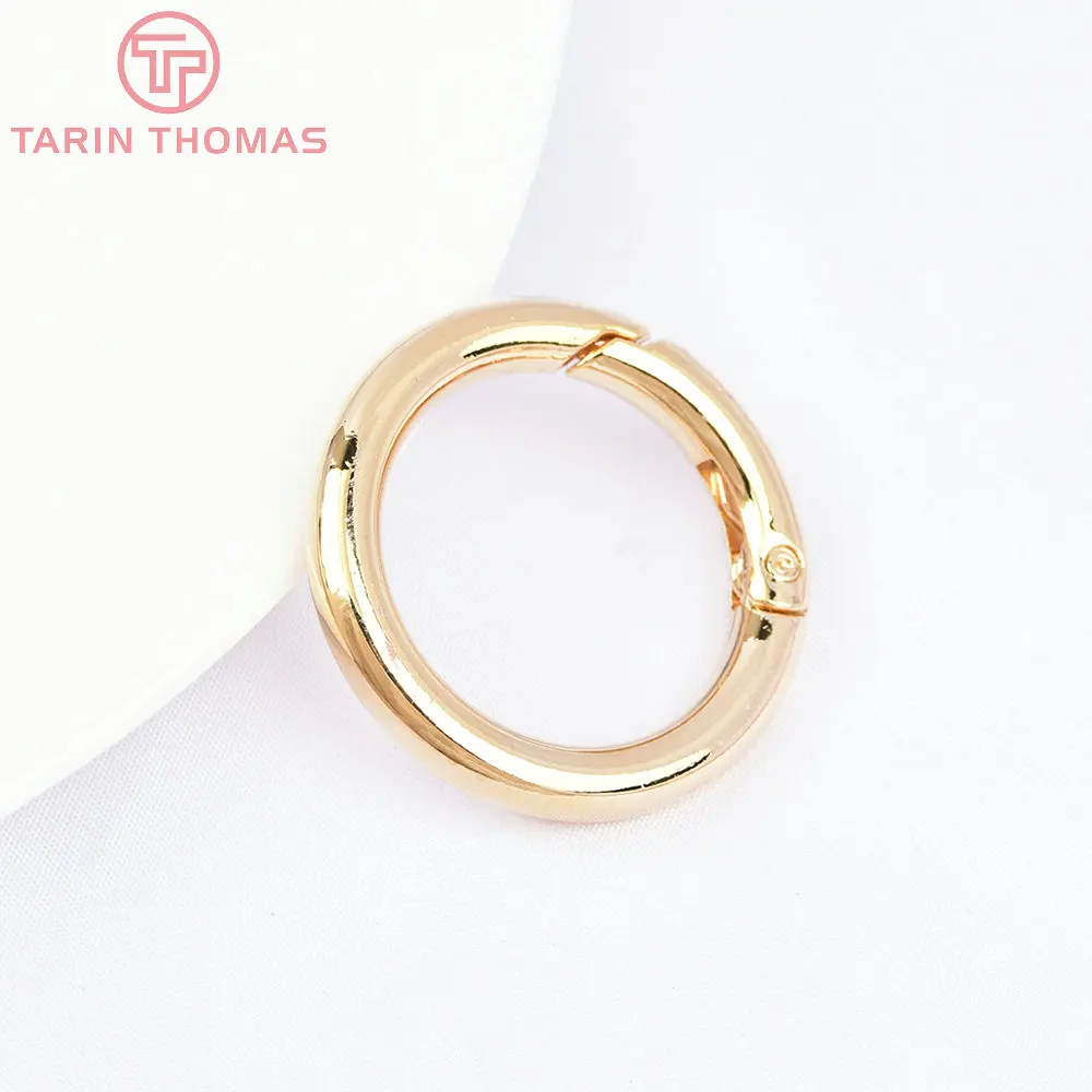 (3293)4PCS 15MM 20MM 24K Gold Farbe Messing Runde Stecker Verschlüsse für Charms Anhänger Hohe Qualität DIY Schmuck Machen Erkenntnisse – Detail 19