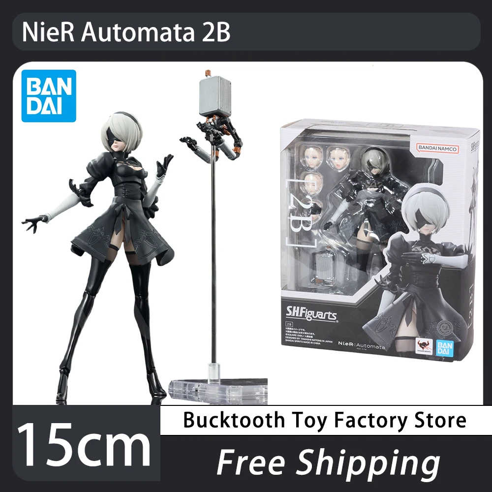 

In Stock Bandai SHF NieR Automata 2B Anime Figure S.H.Figuarts NieR 15cm Action Figures Model Pvc Statue Collection Toys Gift