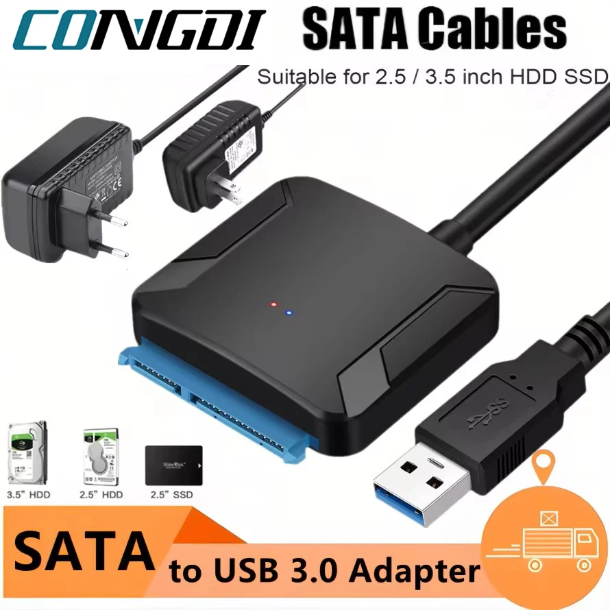USB 3.0 to SATA Hard Drive Adapter for 2.5 3.5 Inch HDD SSD