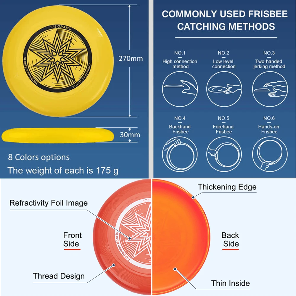 Ultimate Flying Disc 27cm Disk Competition Saucer Outdoor Leisure Toy Kids Adult Competition Sport Toys Portable Play Game Disc
