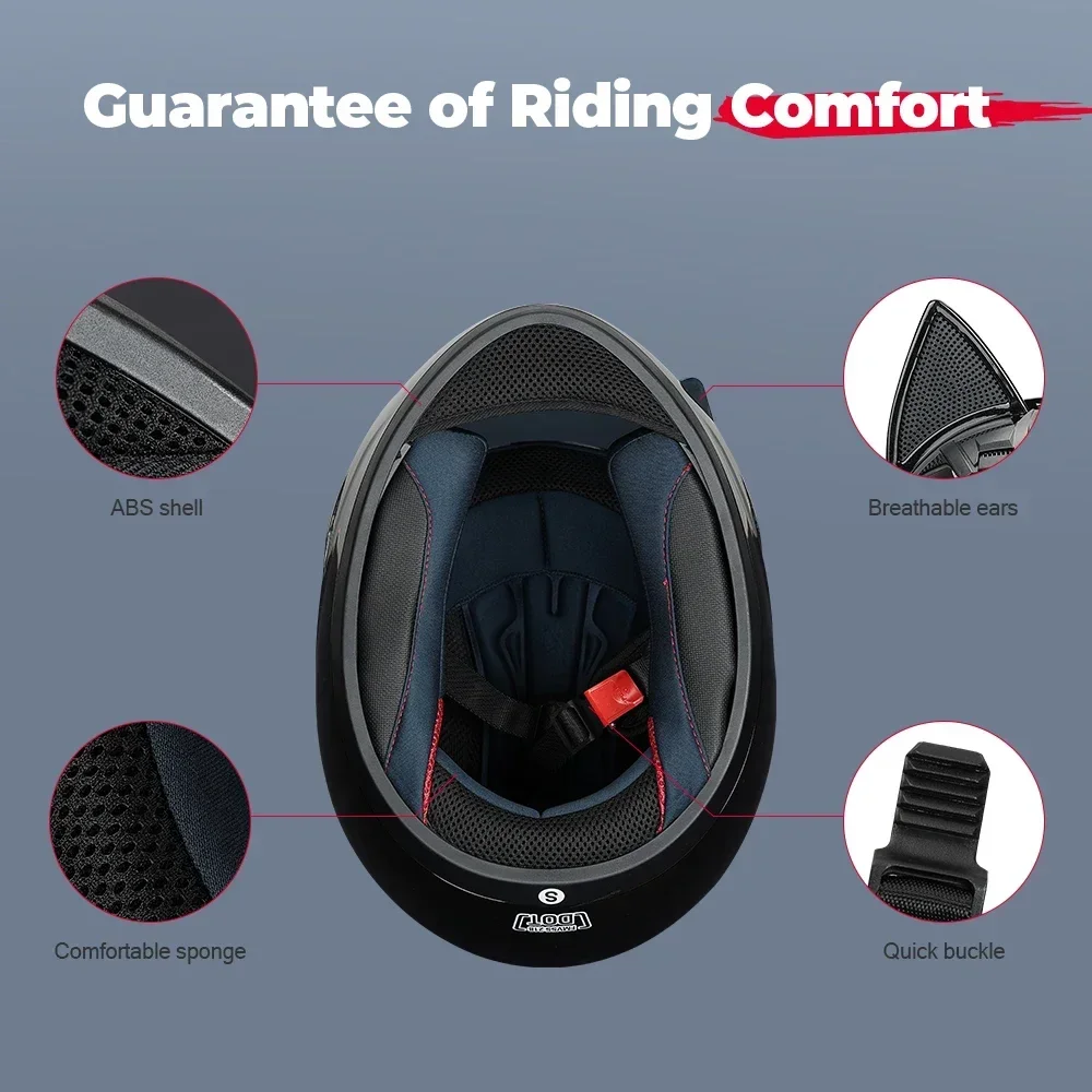 Cat Ear Motorcycle Full Face Helmet | DOT & ECE Approved, Detachable Ears, With Clear Visor (Size L: 59-60cm)