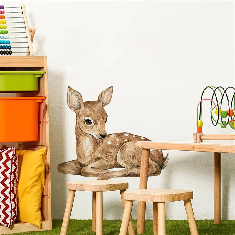 60x54cm Cartoon Deer Wall Decals Children's Room Wall Stickers for Kids Room Baby Nursery Bedroom Living Decor Wallpaper