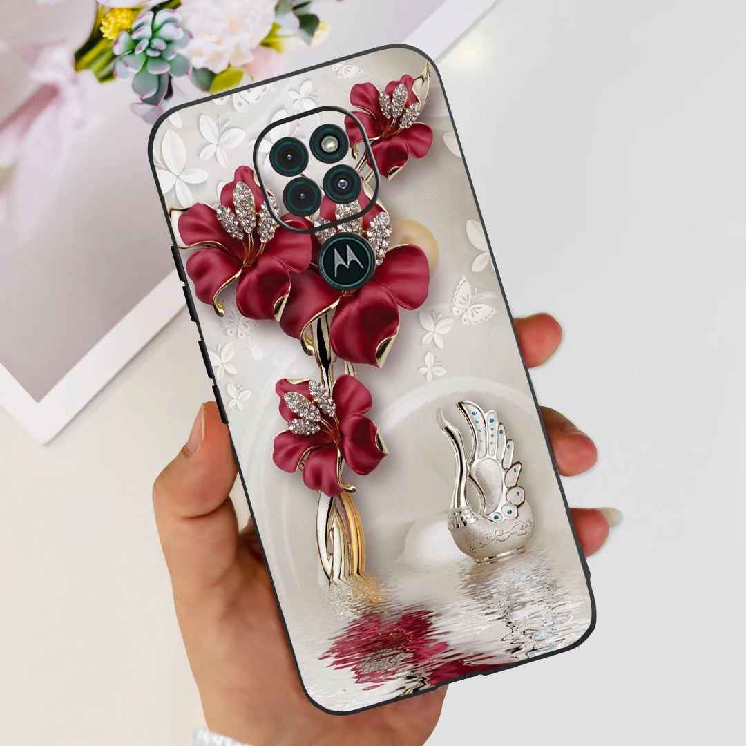 Cute Cat Cartoon Painted Soft Silicone Phone Case Cover - Compatible with Motorola Moto G9